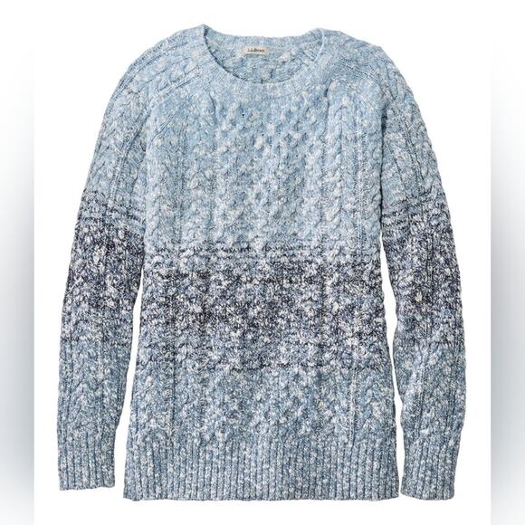 L.L. Bean Women's Cotton Ragg Sweater, Crewneck Space-Dye Large - Picture 2 of 8
